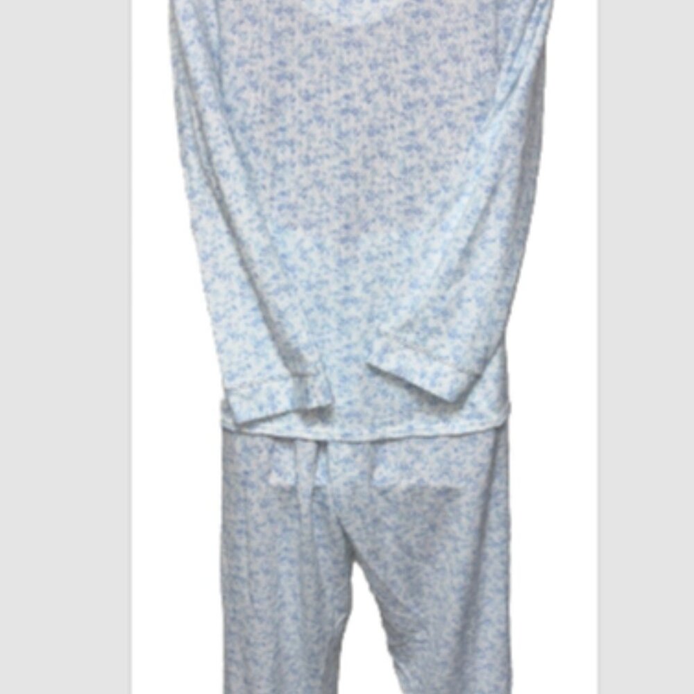 Miss Elaine Womens Pajama Set Floral Collared Long Sleeve Button Up Cottage S - Picture 6 of 6